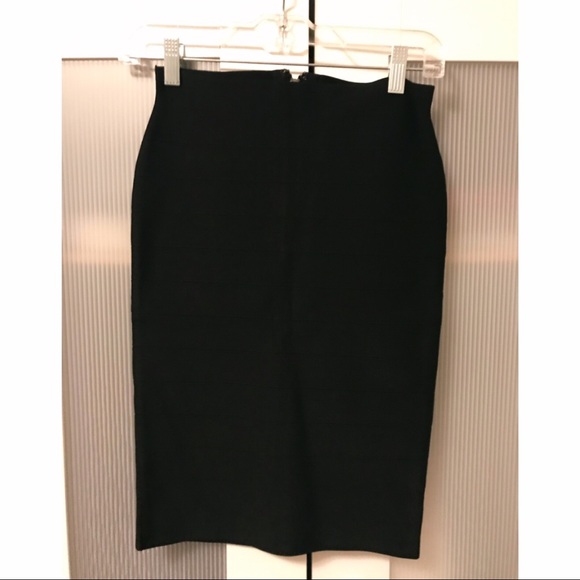 NWOT GUESS Mirage Bandage Pencil Skirt Black Zipper - Picture 3 of 9